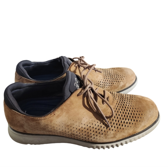 Cole Haan 2.0 Zerogrand Oxford Men's Shoes - Tan Perforated Suede, Size 13 - Picture 2 of 9